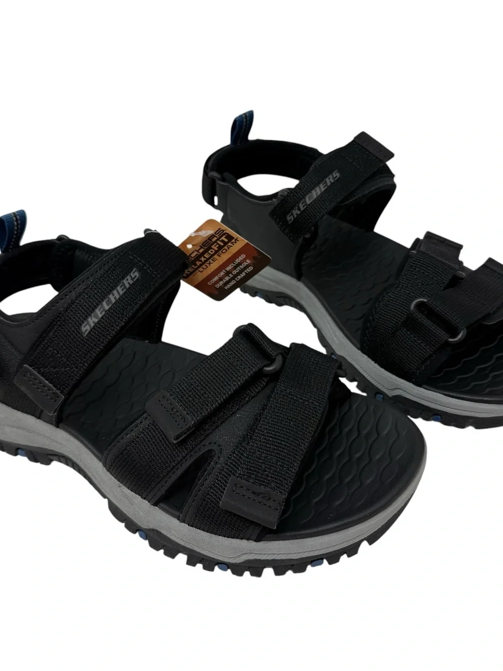 Skechers Prewitt Rio Men’s Size 10 Sandals Relaxed Fit Luxe Foam Black New
